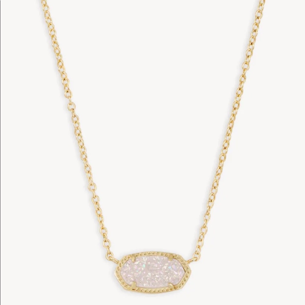 Elisa Gold Pendant Necklace in Iridescent Drusy